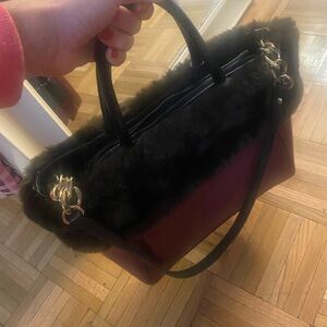 Zara Black and Red Satchel Bag